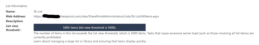 Working with the SharePoint 5,000 item list view threshold - bi-ome