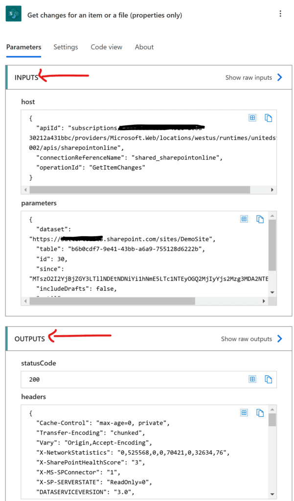 flow inputs and outputs